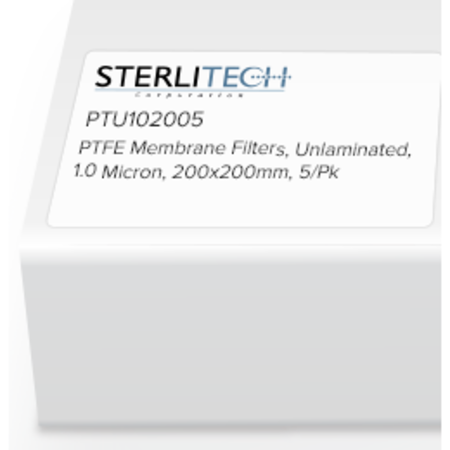 STERLITECH PTFE Unlaminated Membrane Filters, 1.0 micron, 200 x 200mm, PK5 PTU102005